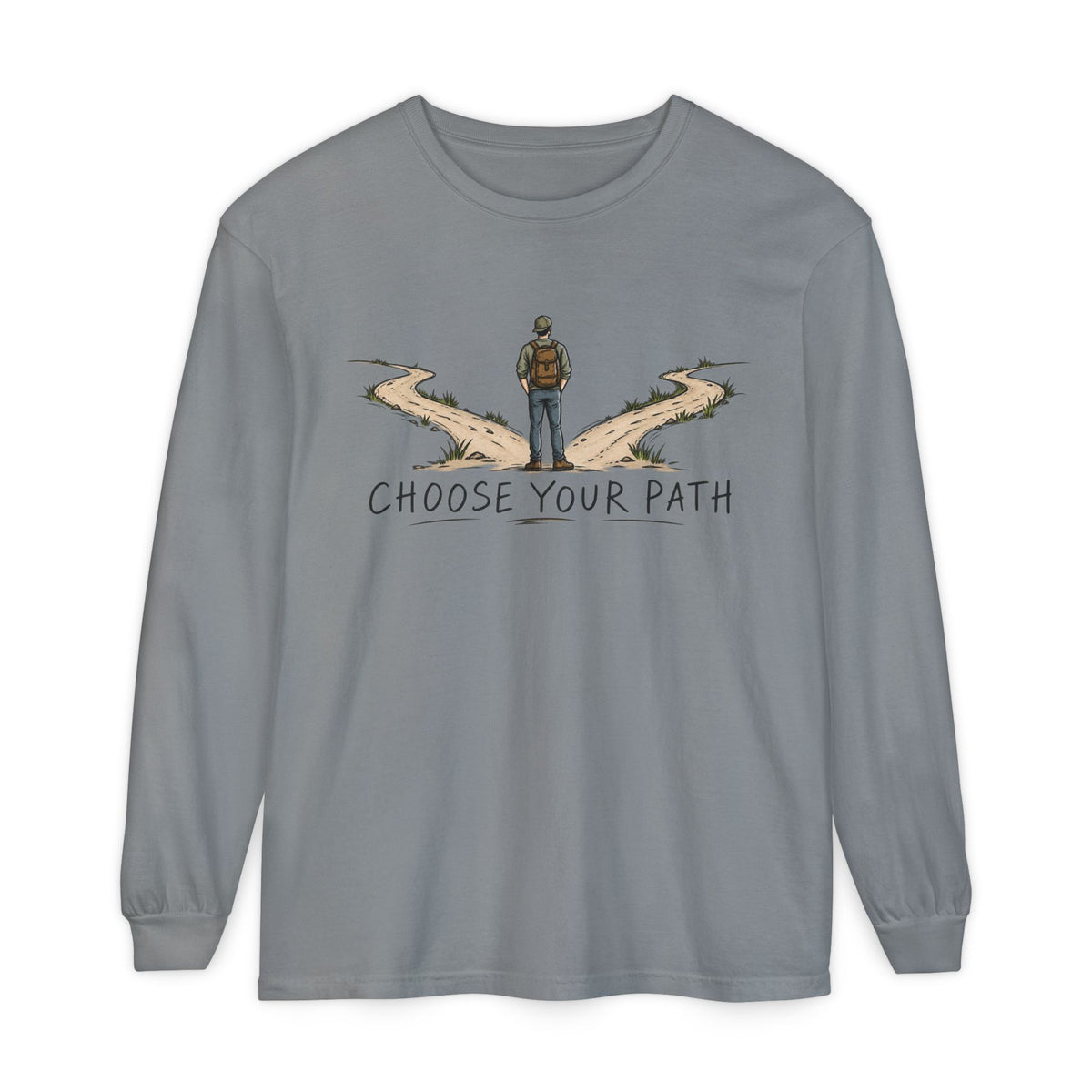 Choose Your Path Garment-Dyed Long Sleeve T-Shirt