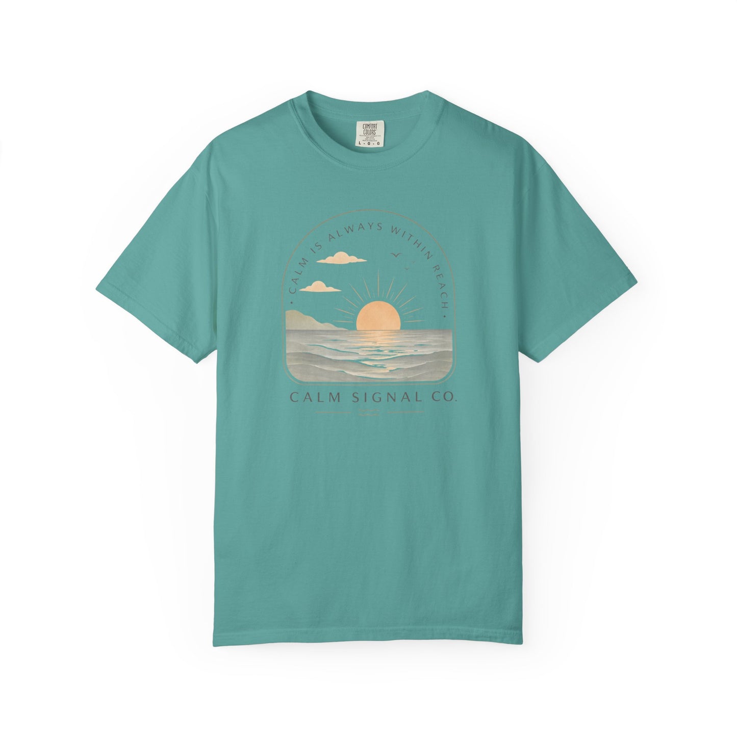 Sunset Calm Tee — Garment-Dyed Seaside T-Shirt