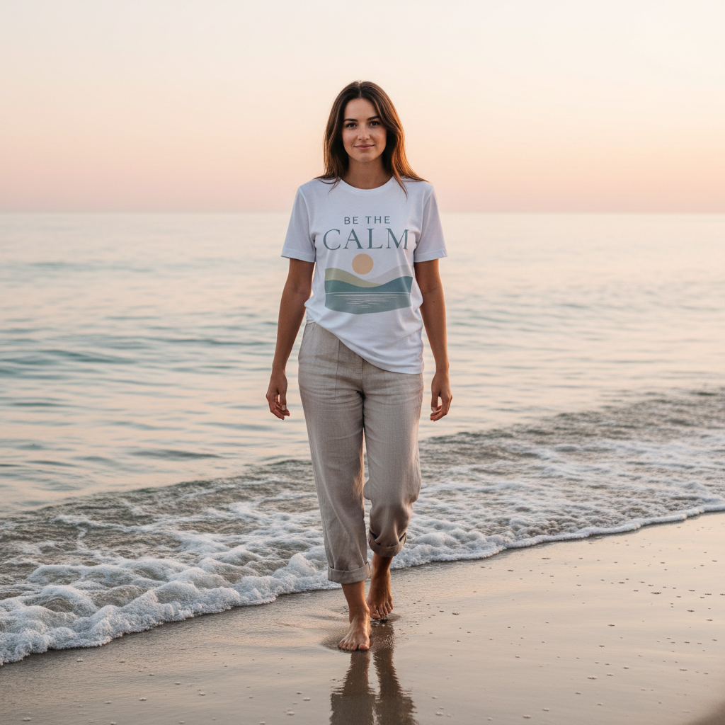 Be The Calm tee | Sunrise Wave Graphic T-Shirt