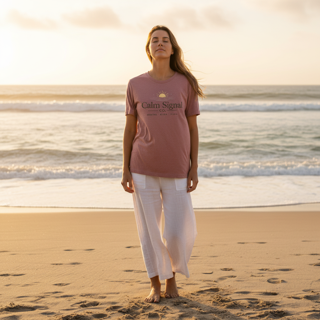 Calm Signal Co Breathe Align Flow Tee Lifestyle