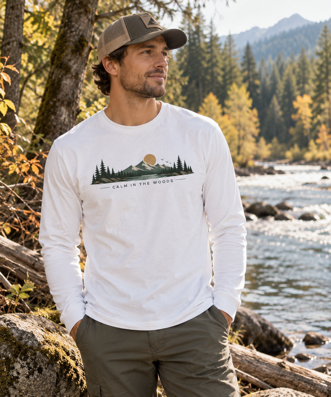 Calm in the Woods Garment-Dyed Long Sleeve Tee
