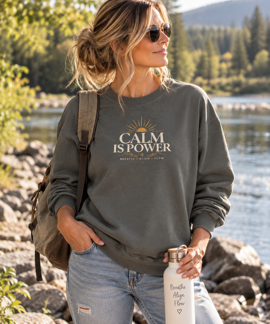 Calm Is Power Graphic Sweatshirt — Relaxed Fit