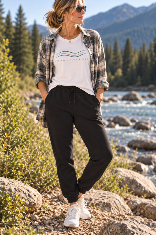 Breathe Align Flow Mindful Graphic T-Shirt