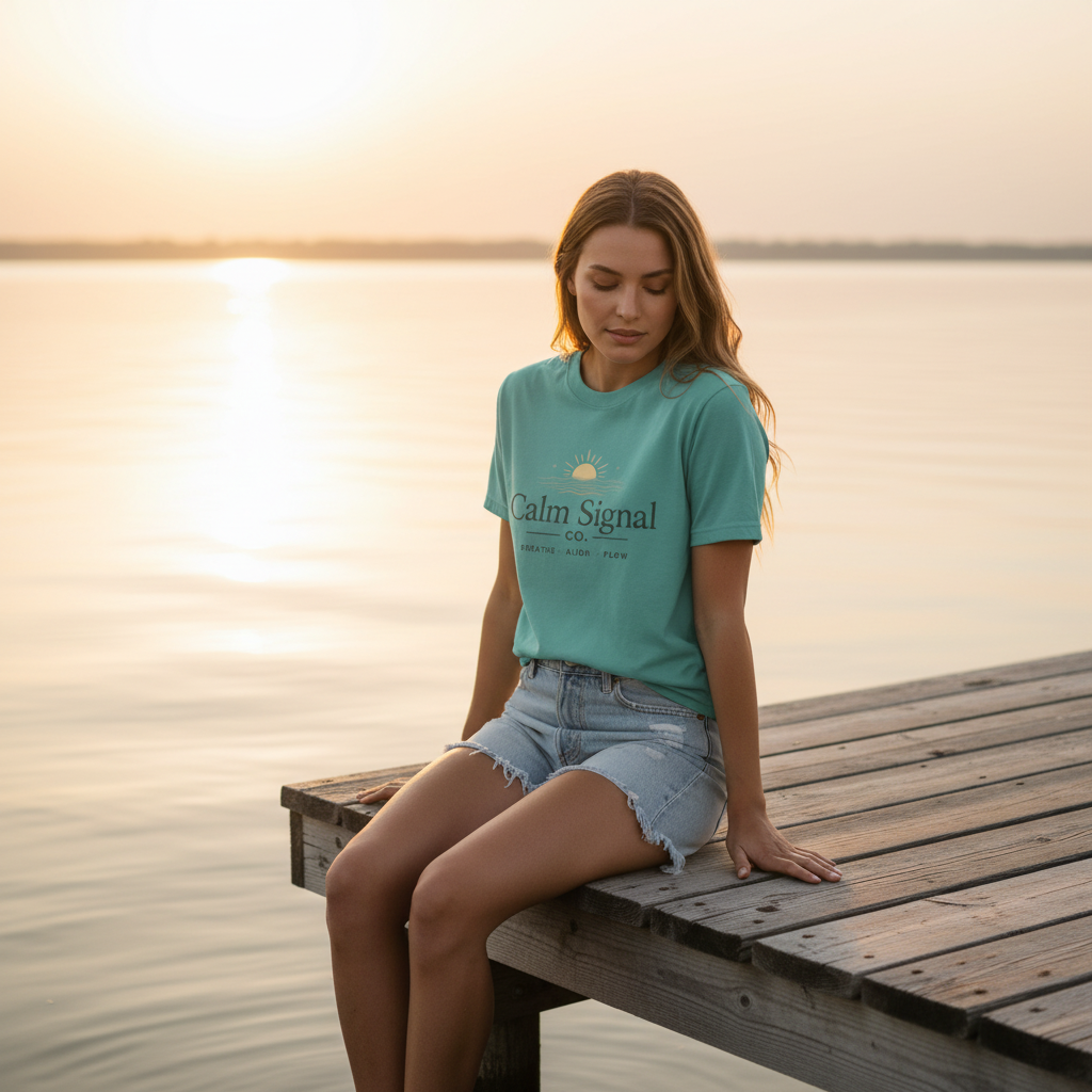 Calm Signal Co. T-Shirt — Minimal Sunrise Graphic Tee ("Calm Signal")