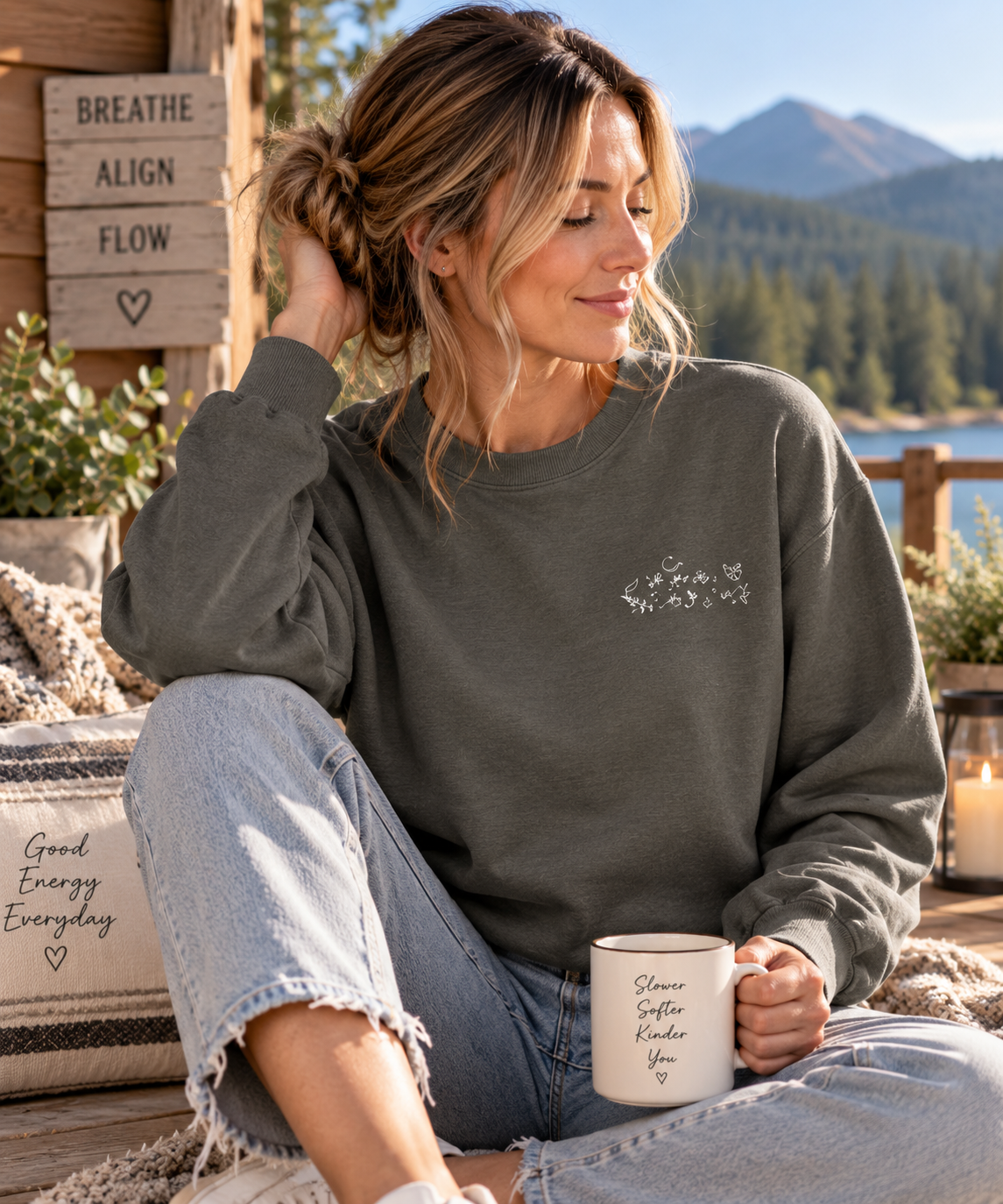 Keep Your Peace Embroidered Crewneck Sweatshirt