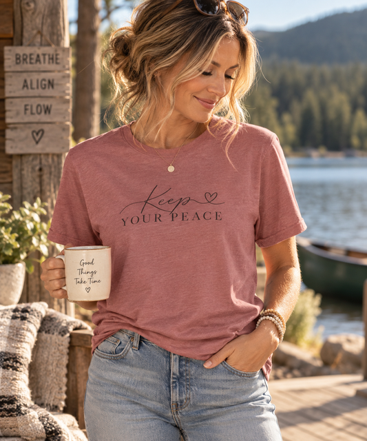 Keep Your Peace T-Shirt — Minimal Script Cotton Tee