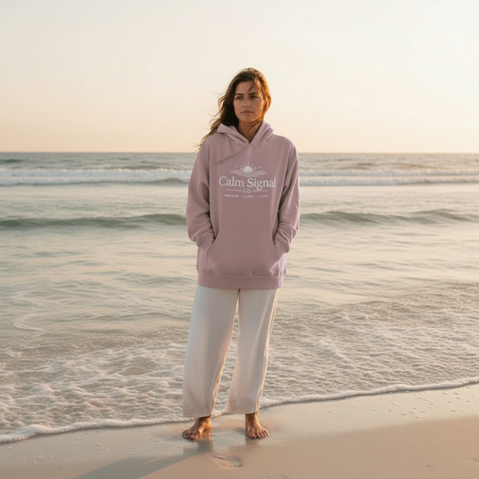 Mauve Hoodie Beach Lifestyle