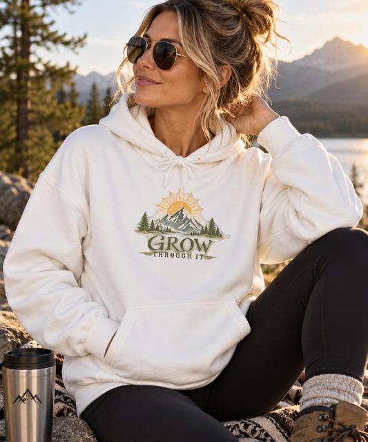 Grow Through It Sunrise Mountain Hoodie