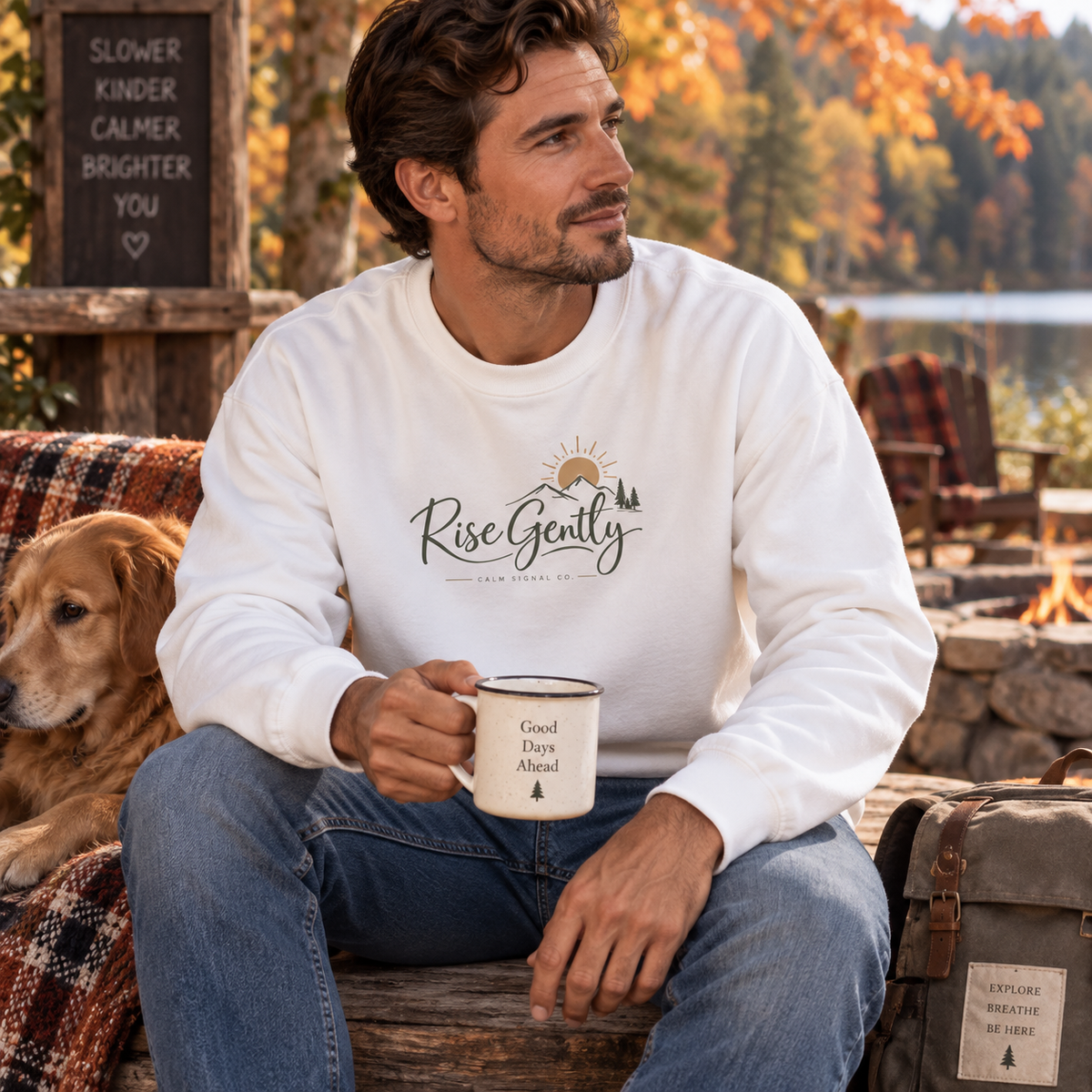Rise Gently Sweatshirt — Calm Morning Cozy Pullover