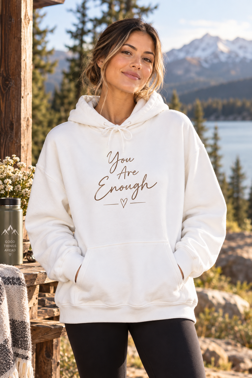 You Are Enough Hoodie | Inspirational Self-Care Sweatshirt